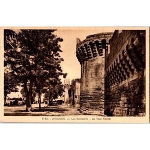 Vintage Avignon Les Remparts La Tour Ronde Postcard France